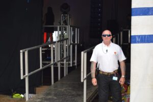 security standing at door