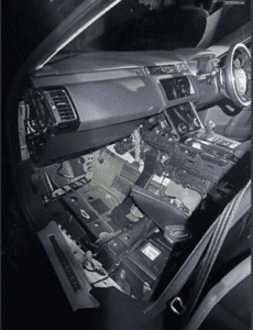 inside of stolen range rover